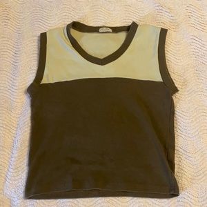 Brown and Tan V neck J Galt Tank